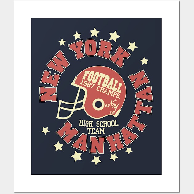 New York Manhattan - American football Wall Art by Teefold